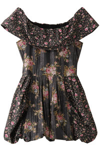 leur logette チェリーローズキュプラプリントスカート leur logette ルールロジェット cherry rose tulle print top