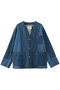 11oz デニムノーカラージャケット ルール ロジェット/leur logette ブルー