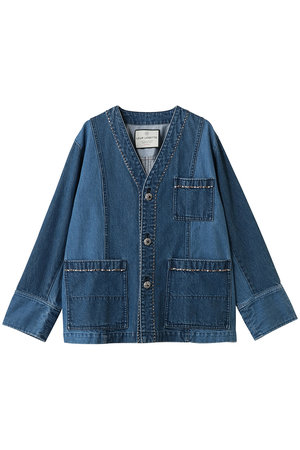 ルール ロジェット/leur logetteの11oz デニムノーカラージャケット(110800/110801)