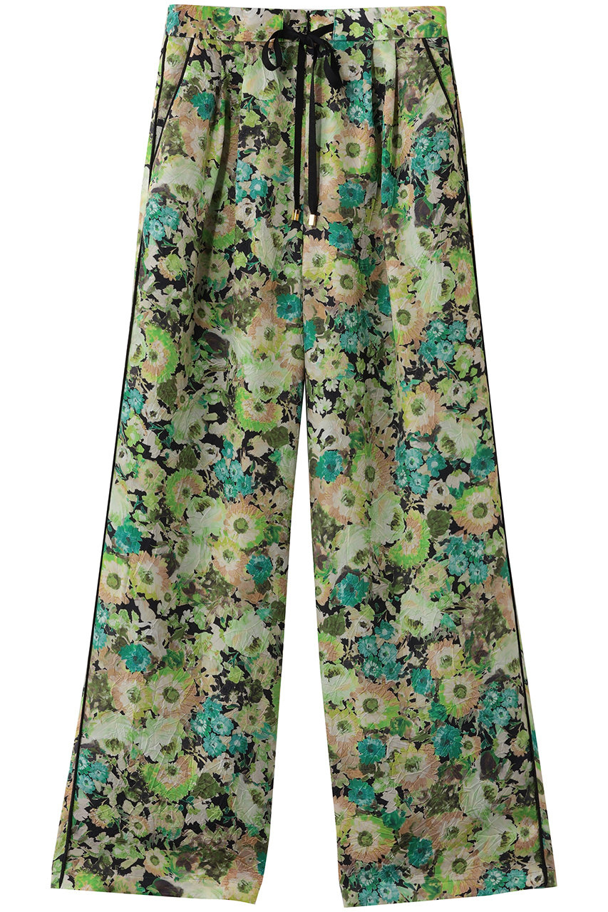 ルール ロジェット/leur logetteのフラワープリントキュプラパンツ(グリーン/05431)