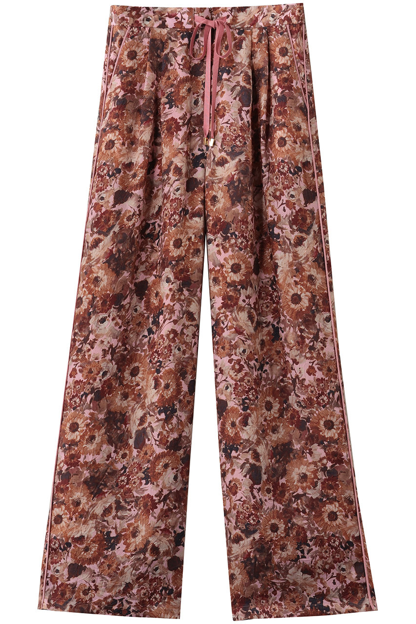 ルール ロジェット/leur logetteのフラワープリントキュプラパンツ(ブラウン/05431)