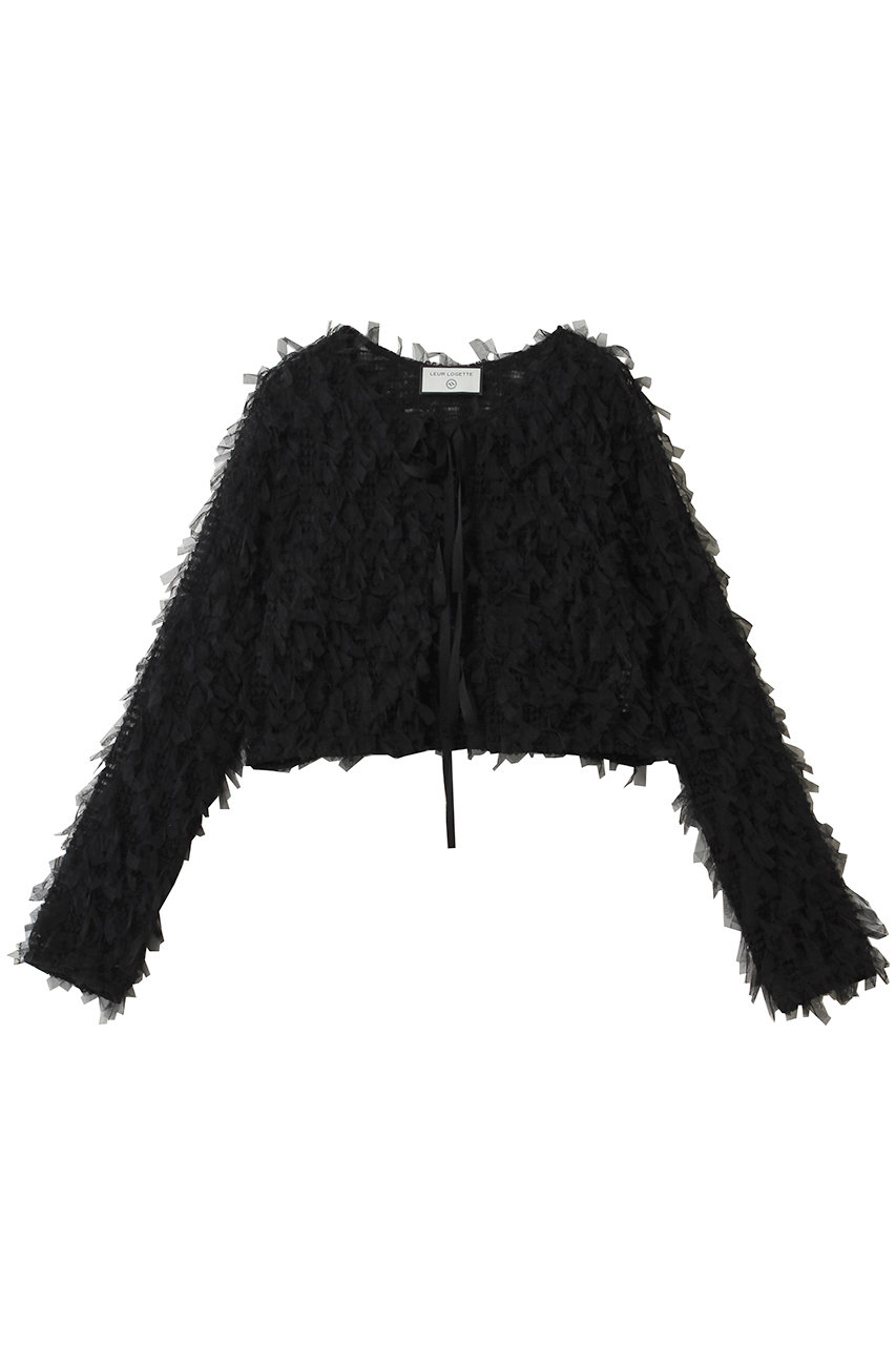 ルール ロジェット/leur logetteのストレッチチュールカーディガン(ブラック/10211)