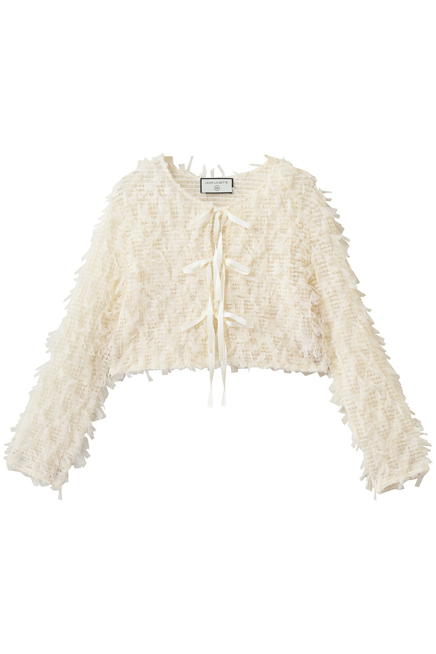 ルール ロジェット/leur logetteのストレッチチュールカーディガン(オフホワイト/10211)