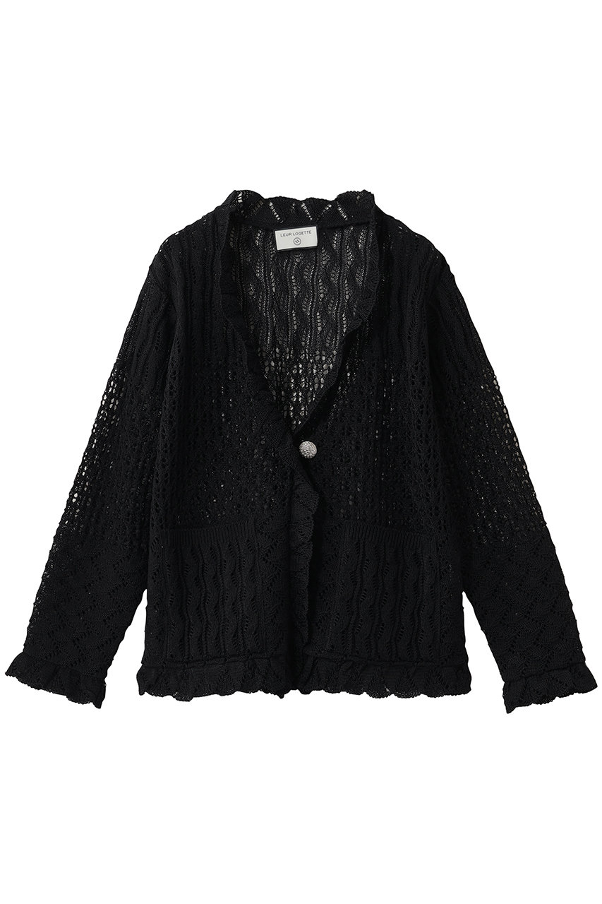 ルール ロジェット/leur logetteのコットンニットカーディガン(ブラック/20542)