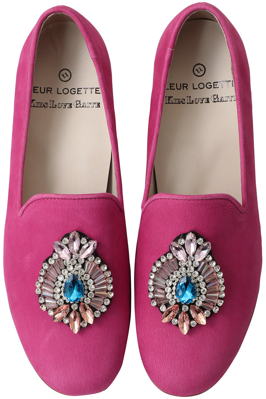 ルール ロジェット/leur logetteの【KIDS LOVE GAITE 】カウレザーヌバックフラットシューズ(ピンク/30962)