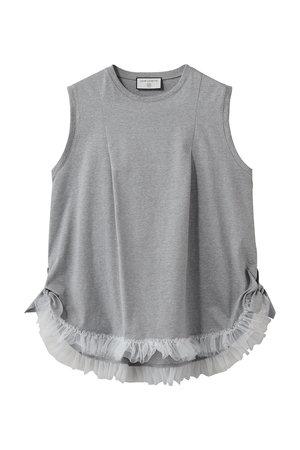 ルール ロジェット/leur logetteのコットンノースリーブチュールヘムトップス(110100/110101)
