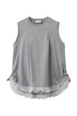 コットンノースリーブチュールヘムトップス