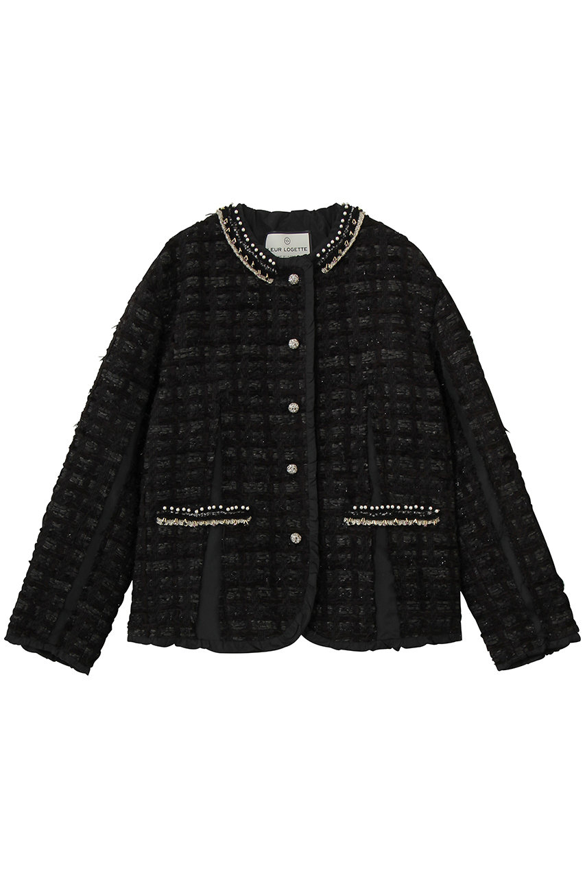 leur logette ツイードジャケット (ブラック, 1) ルール ロジェット ELLE SHOP