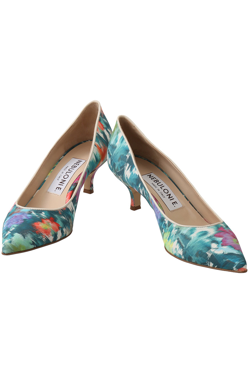 NEBULONI パンプス 38 ネブローニNEBULONI E. フラワーマルチカラーパンプス38