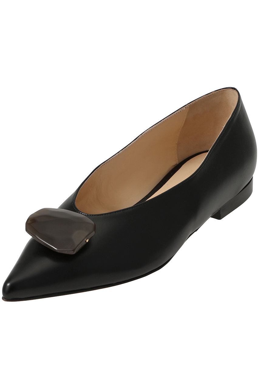 NEBULONI E.(ネブローニ)｜ストーン付きフラットシューズ/ブラック