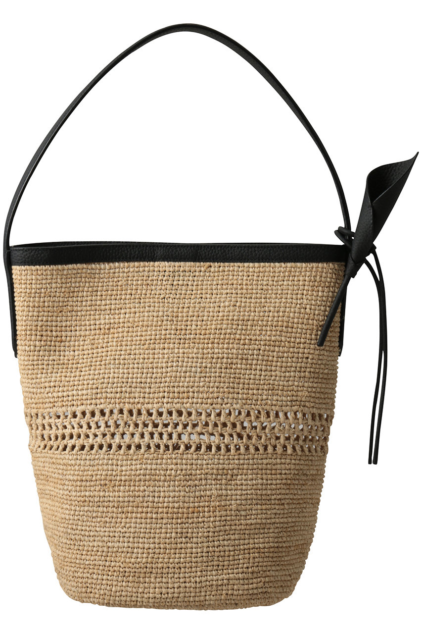 ヴァジック/VASICのLido ラフィアバケツバッグ(ブラック/VC-7304-453-JS)