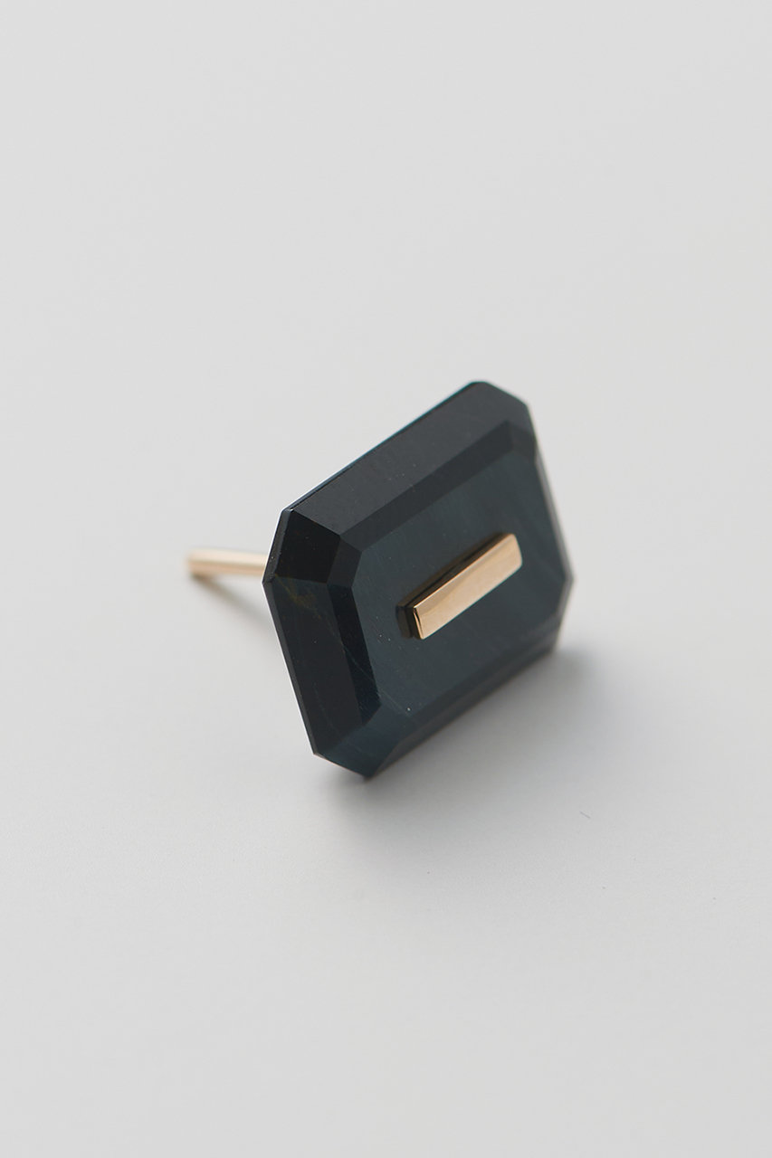 Hirotaka 【Bird of Paradise】Naked Rectangle Stone Stud ピアス(片耳用) (ブルータイガーアイ, ONESIZE) ヒロタカ ELLE SHOP Hirotaka 【Bird of Paradise】Naked Rectangle Stone Stud ピアス(片耳用) (ブルータイガーアイ, ONESIZE) ヒロタカ ELLE SHOP