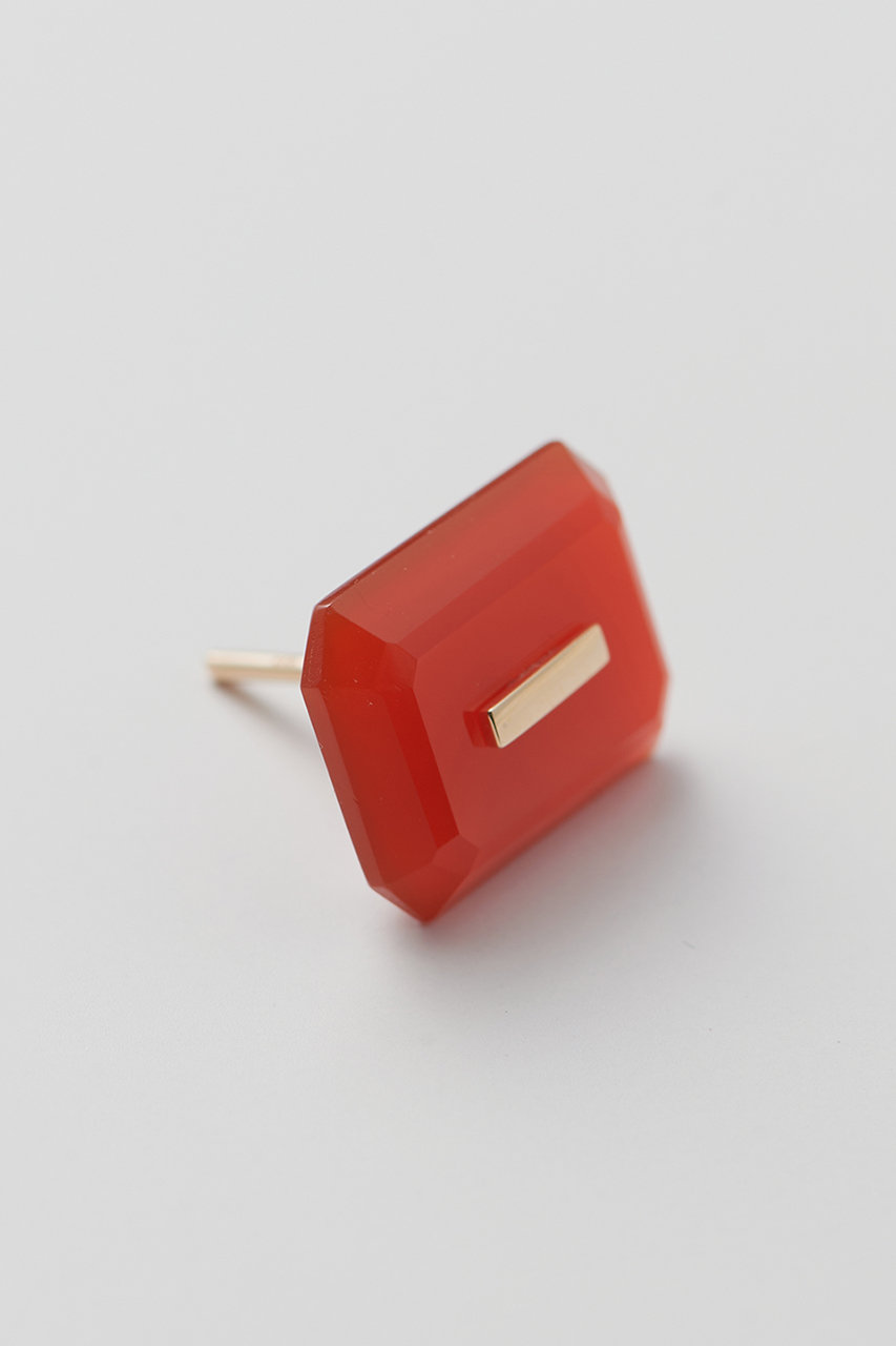 Hirotaka 【Bird of Paradise】Naked Rectangle Stone Stud ピアス(片耳用) (カーネリアン, ONESIZE) ヒロタカ ELLE SHOP Hirotaka 【Bird of Paradise】Naked Rectangle Stone Stud ピアス(片耳用) (カーネリアン, ONESIZE) ヒロタカ ELLE SHOP
