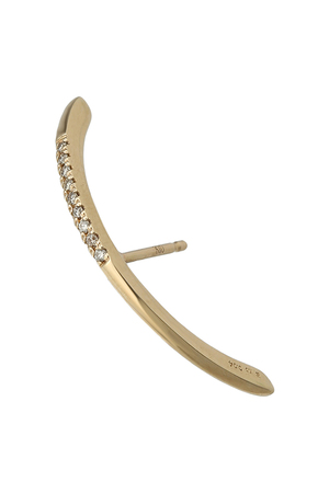 ヒロタカ/Hirotakaのダイヤモンド付き Bowピアス (0.06ct)（片耳用）