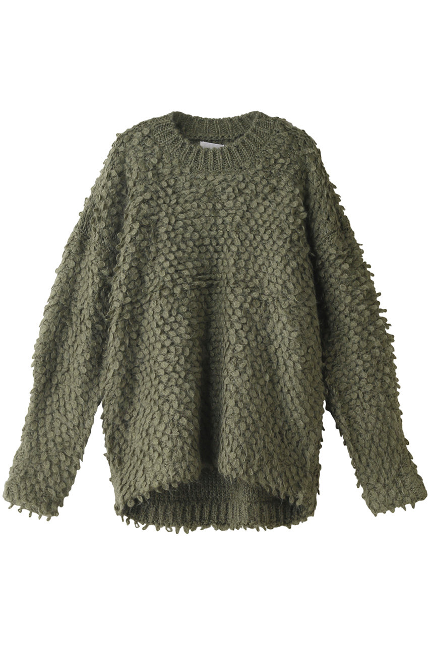 グリーンCLANE クラネ MOHAIR LOOP BULKY KNIT TOPS - ニット/セーター