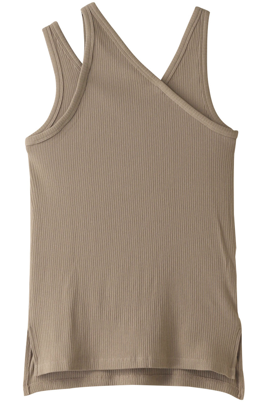 CLANE クラネ ONE SHOULDER LAYERD TANK TOPS / タンクトップ BEIGE