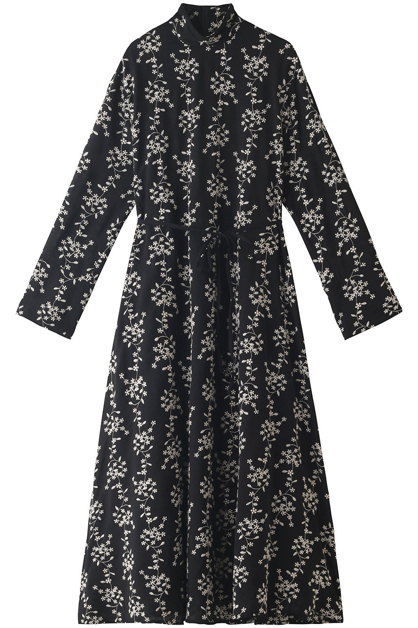 Clane クラネ Stripe Flower Embroidery One Piece ワンピース Black の通販 Elleshop エル ショップ