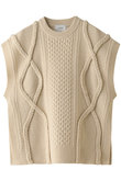 3D CABLE SLIT KNIT VEST / ニット/セーター