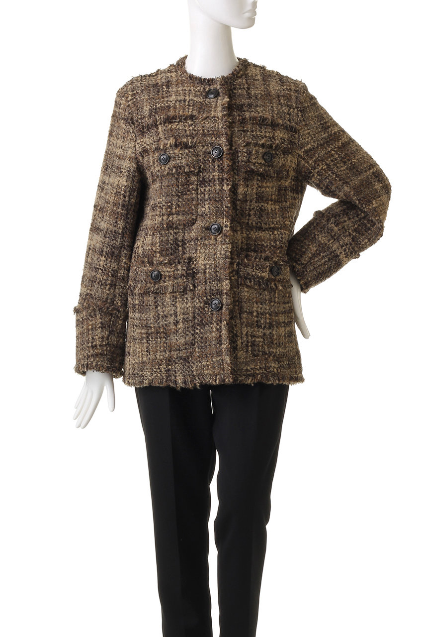 CLANE(クラネ)|NO COLOR TWEED JACKET/ベージュ の通販|ELLESHOP ...