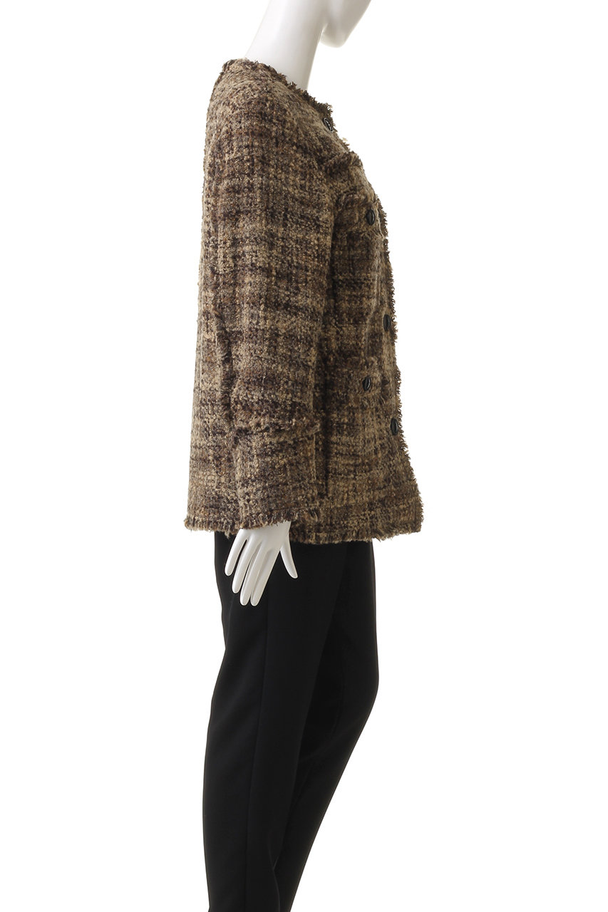 CLANE(クラネ)|NO COLOR TWEED JACKET/ベージュ の通販|ELLESHOP ...