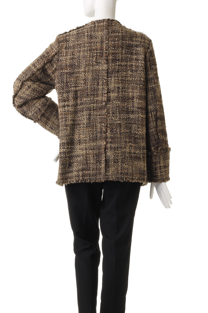 CLANE(クラネ)|NO COLOR TWEED JACKET/ベージュ の通販|ELLESHOP ...