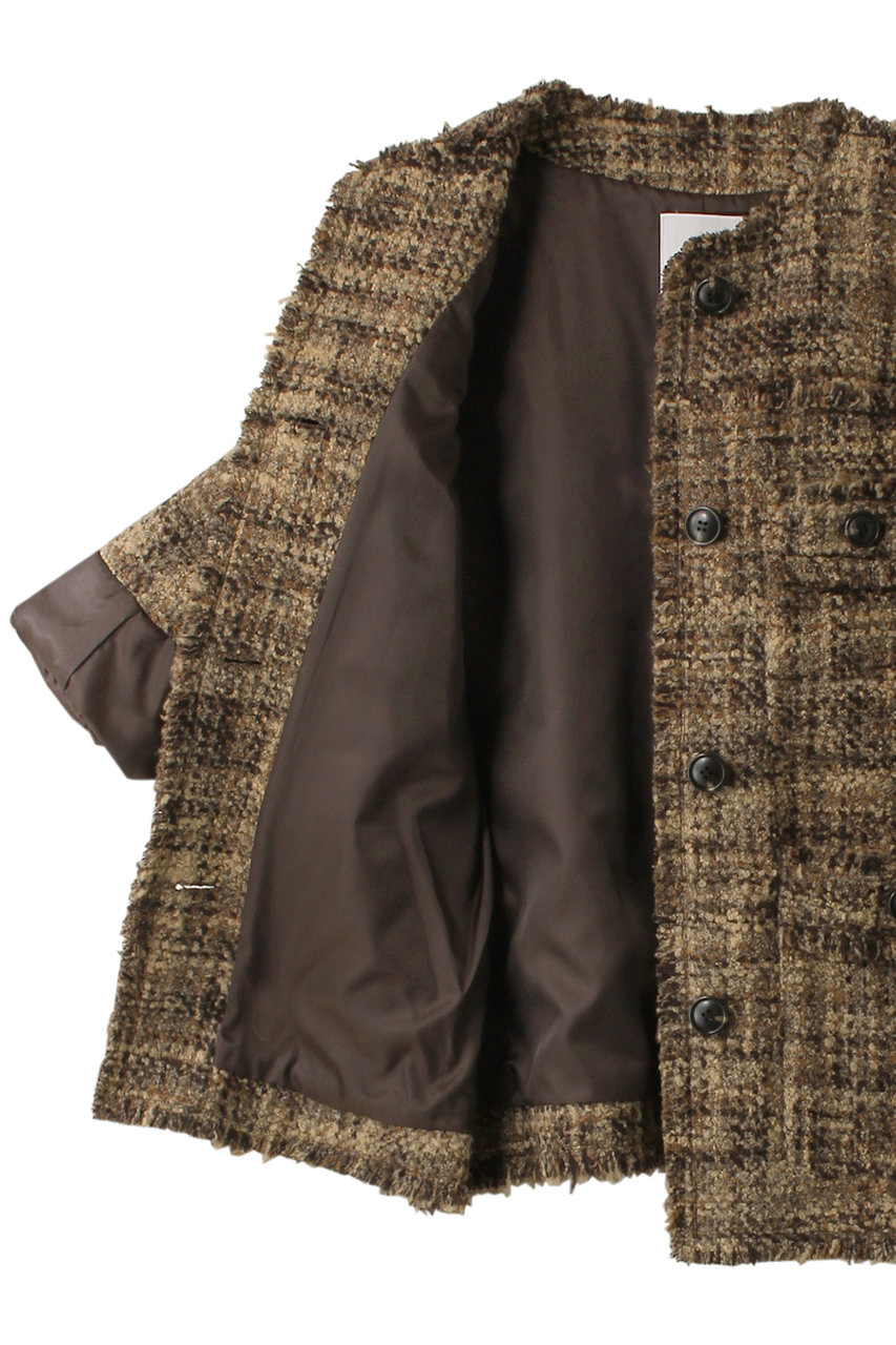 CLANE(クラネ)|NO COLOR TWEED JACKET/ベージュ の通販|ELLESHOP ...