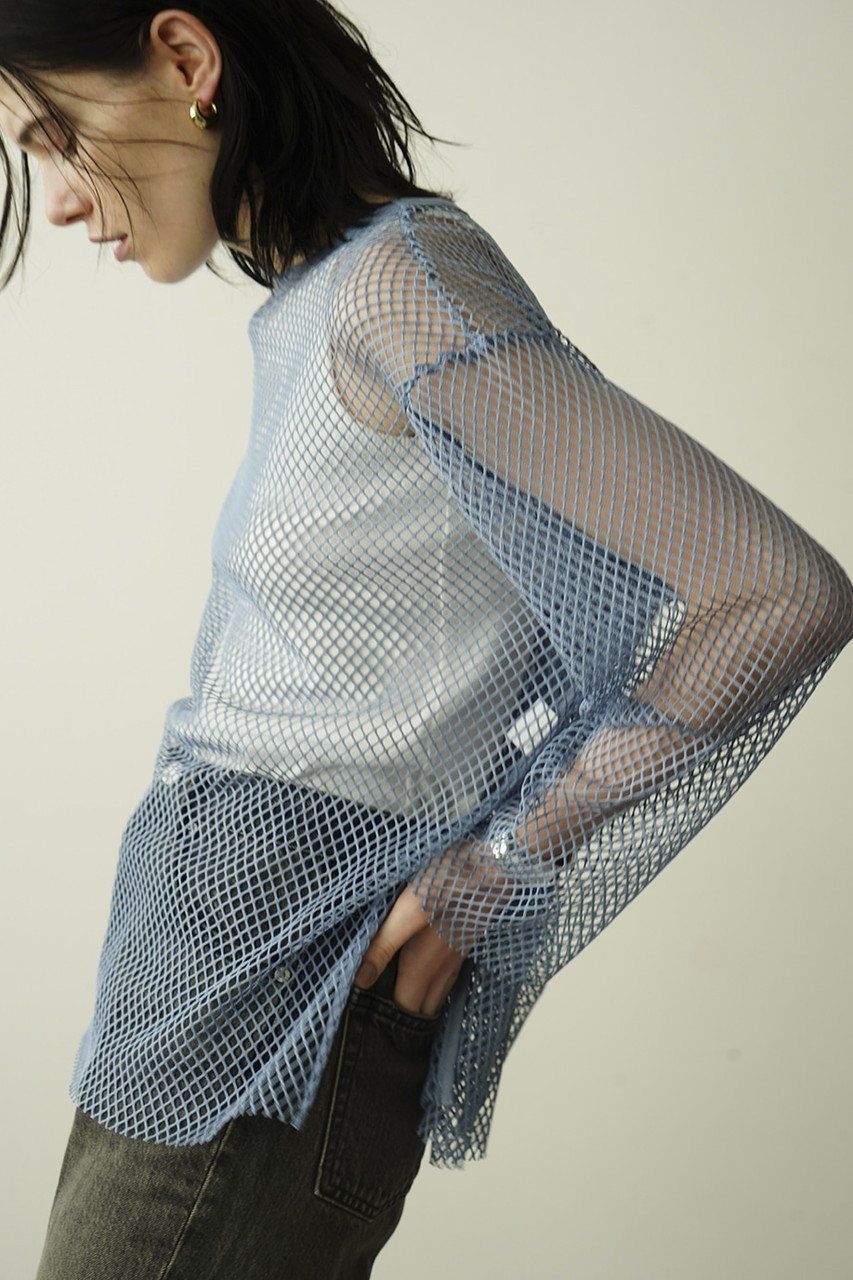 CLANE(クラネ)｜WIDE MESH TOPS Tシャツ/カットソー/ブルー の通販 ...