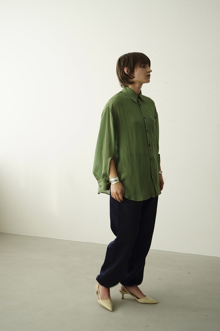 CLANE(クラネ)｜CHAMBRAY LOOSE SHIRT シャツ/ブラウス/グリーン の