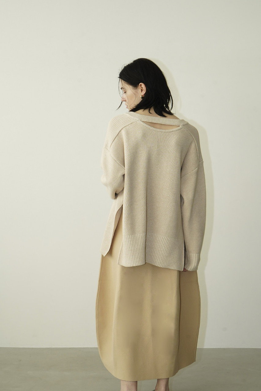 取寄商品 CLANE/クラネ＊W FACE CUT NECK WIDE KNIT TOPS