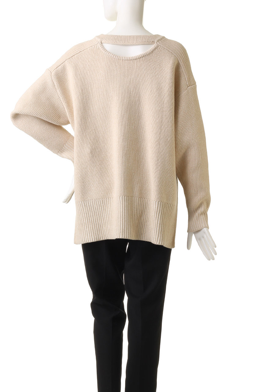 CLANE(クラネ)｜W FACE CUT NECK WIDE KNIT TOPS ニット/アイボリー の