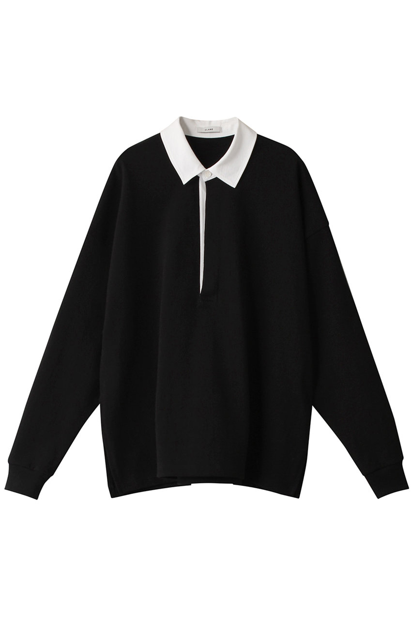 CLANE クラネ　DEEP NECK WIDE RUGBY SHIRT