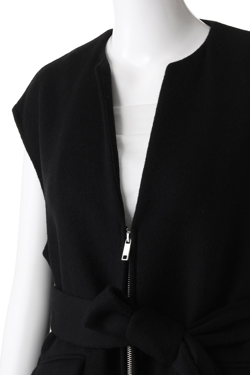 CLANE(クラネ)｜FRONT ZIP REVER GILET/ジレ/BLACK の通販｜ELLESHOP