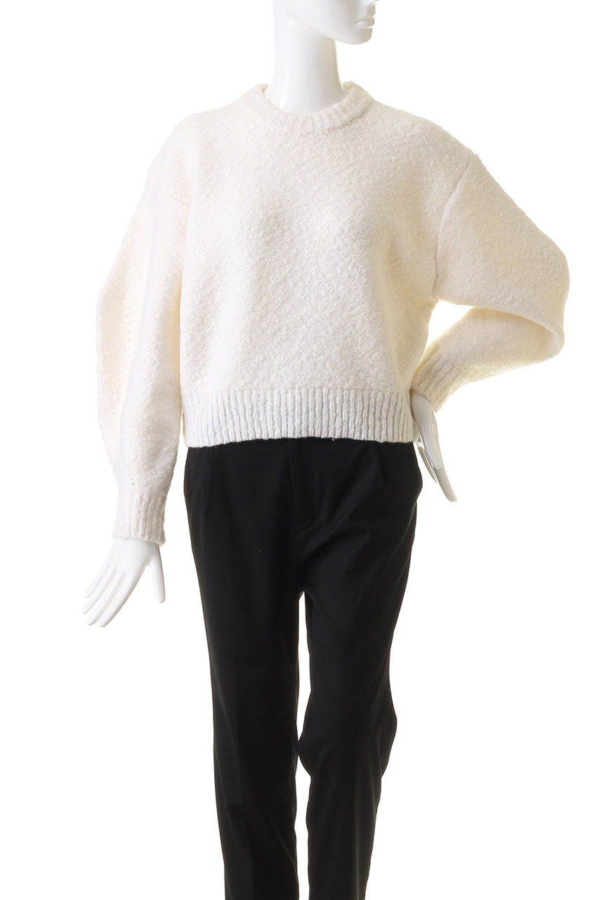 CLANE(クラネ)｜BROOCH SET SOFT SLUB KNIT TOPS/ニット/WHITE の通販