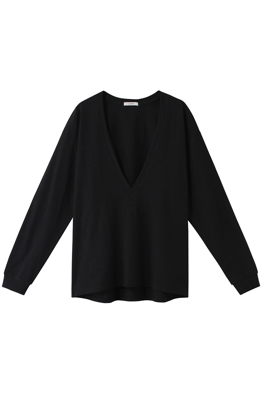 クラネ/CLANEのDEEP V NECK TOPS/トップス(BLACK/16105-1102)