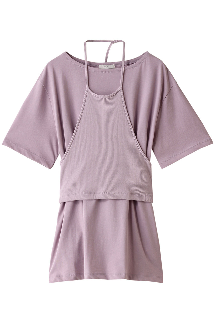 クラネ/CLANEのHALTER BUSTIER SET TEE/Tシャツ(PURPLE/16105-1332)