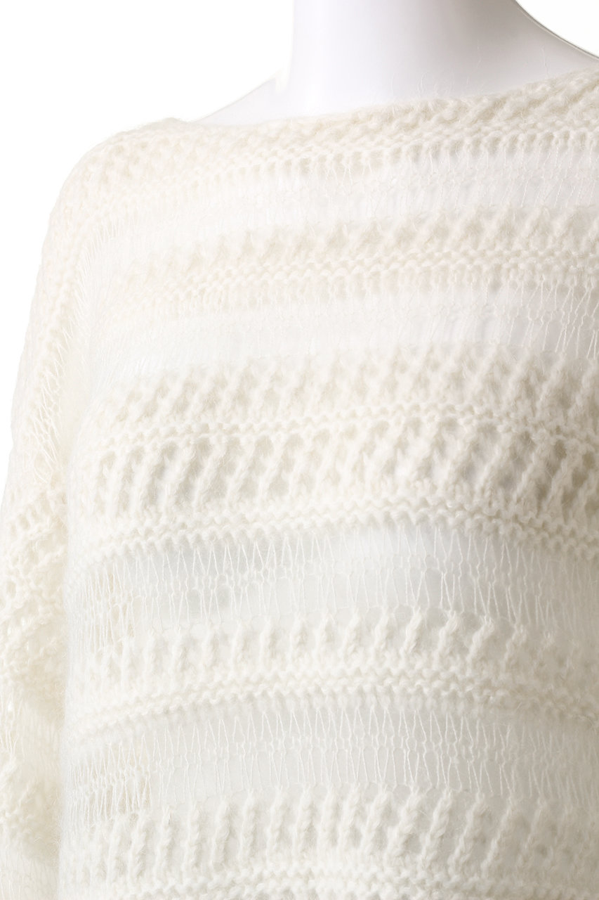 CLANE(クラネ)｜SHEER BORDER MOHAIR KNIT ニット/セーター/IVORY の通販｜ELLESHOP・(エル・ショップ)