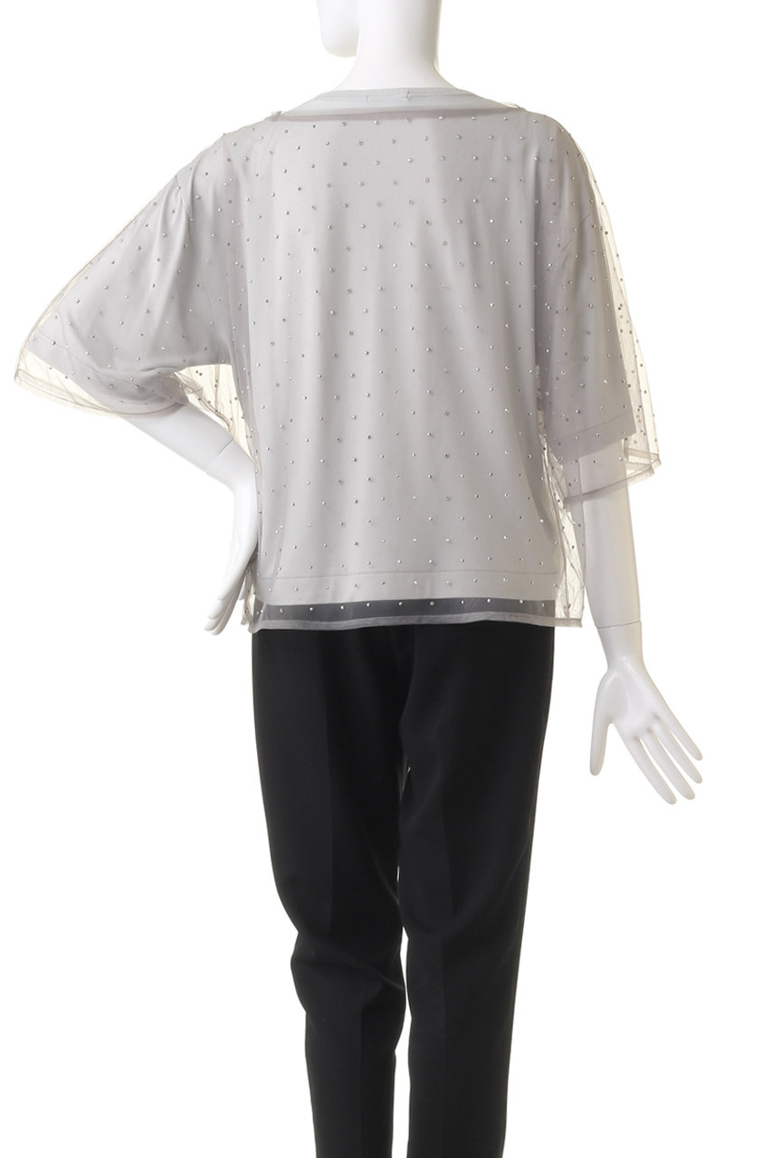 tシャツ CLANE/クラネ RHINESTONE SHEER TOPS/ラインストーン シアートップス レディース CLANE - ラインストーンシアートップス - RHINESTONE SHEER TOPS