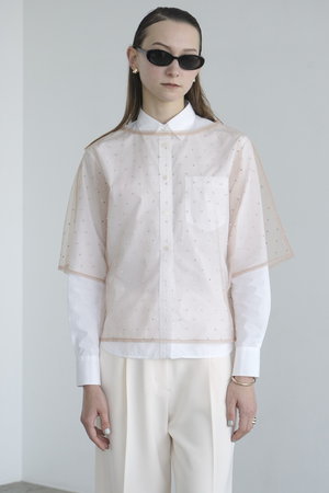 クラネ/CLANEのRHINESTONE SHEER TOPS Tシャツ/カットソー(110100/110102)