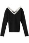 2WAY FRILL V NECK KNIT TOPS ニット クラネ/CLANE BLACK