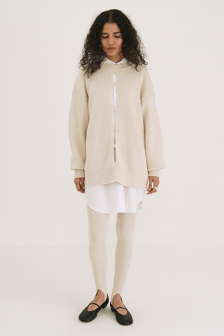 トップス CLANE W FACE COLOR MIX HOLE SLEEVE C/D セール】W FACE COLOR MIX HOLE SLEEVE C/D（カーディガン