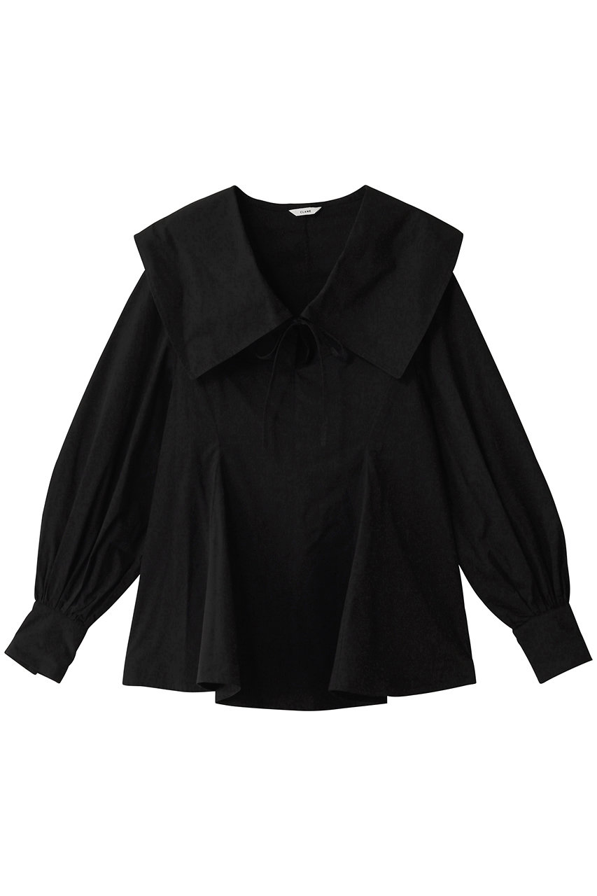 クラネ/CLANEのBIG COLLAR DRAWSTRING BLOUSE/シャツ(BLACK/18122-4012)