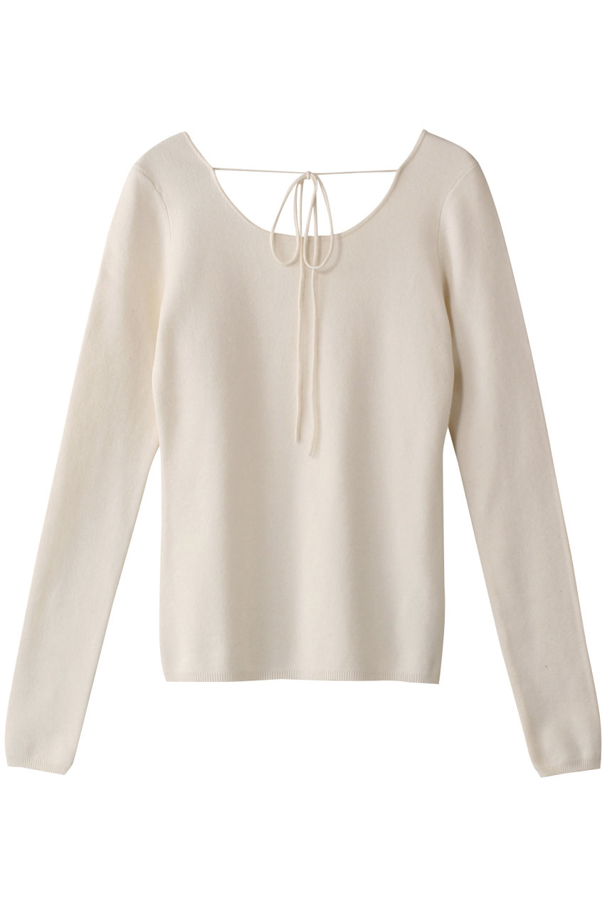 クラネ/CLANEのARRANGE RIBBON KNIT TOPS/ニット(IVORY/18106-2102)