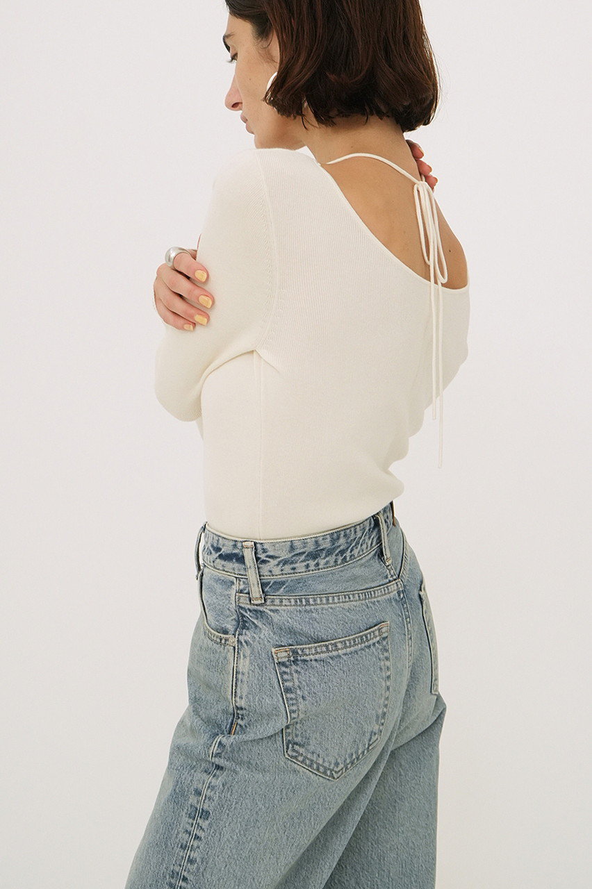 CLANE(クラネ)｜ARRANGE RIBBON KNIT TOPS/ニット/IVORY の通販