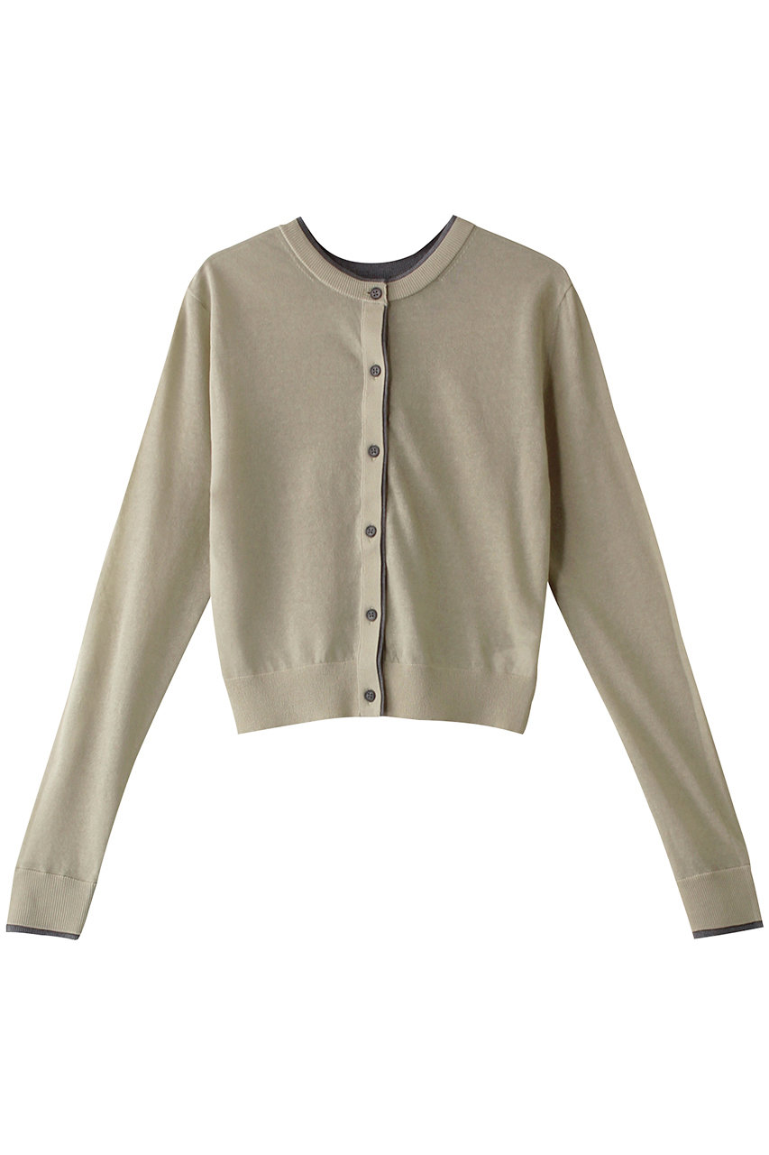 クラネ/CLANEのW FACE BICOLOR SHEER C/D/ニットカーディガン(MOSS GREEN/18106-2062)