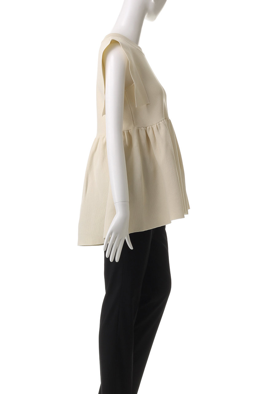 CLANE(クラネ)｜SQUARE SELEEVE GATHER KNIT TOPS/ニット/IVORY