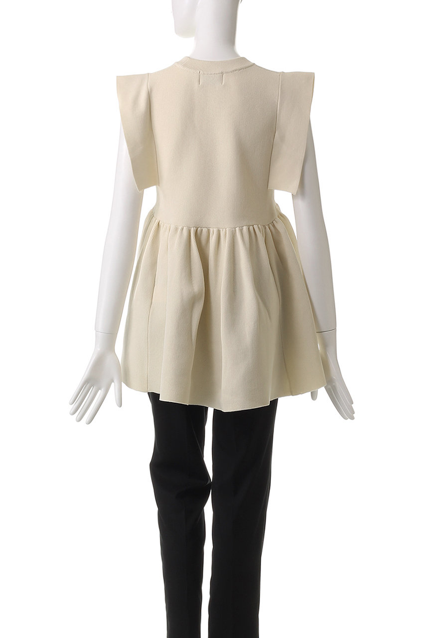 CLANE(クラネ)｜SQUARE SELEEVE GATHER KNIT TOPS/ニット/IVORY