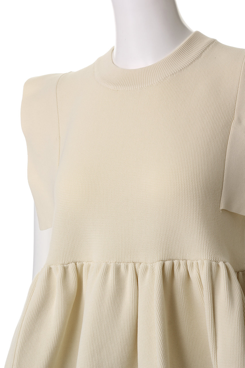 CLANE(クラネ)｜SQUARE SELEEVE GATHER KNIT TOPS/ニット/IVORY
