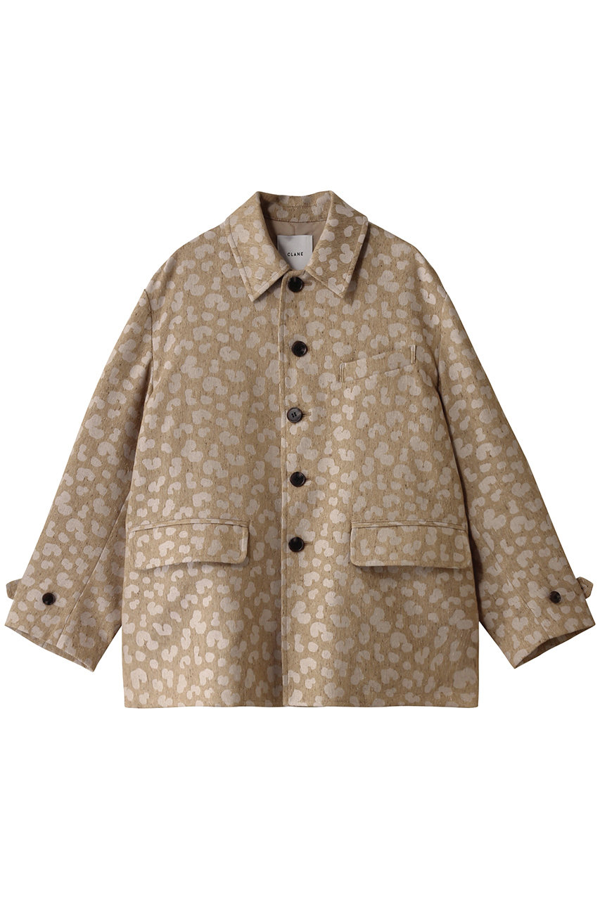 クラネ/CLANEのLINEN LEOPARD JACKET/ジャケット(BEIGE/18103-0402)