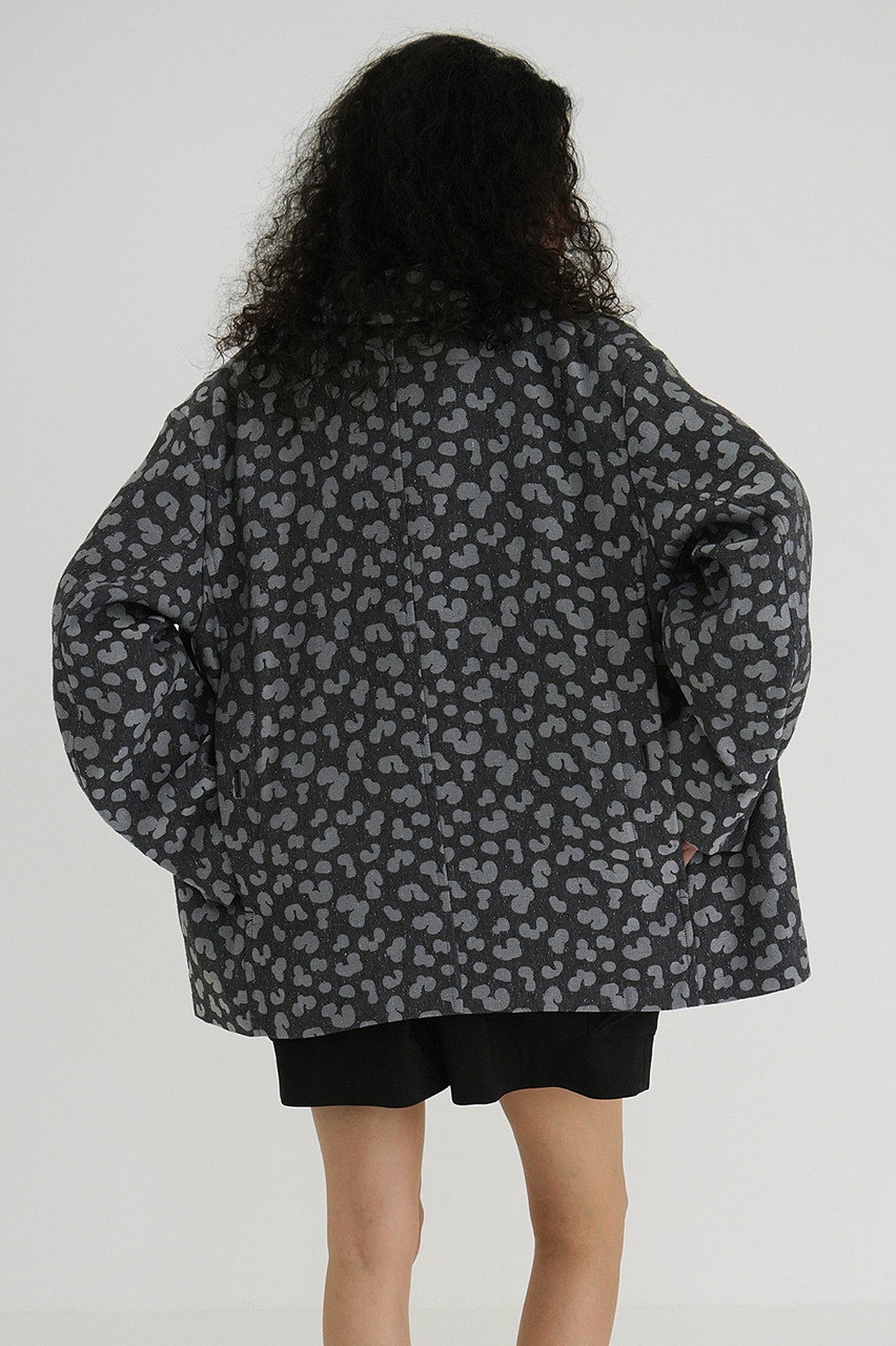 LINEN LEOPARD JACKET CLANE 正規品 CLANE(クラネ)｜LINEN LEOPARD JACKET/ジャケット/BLACK の通販