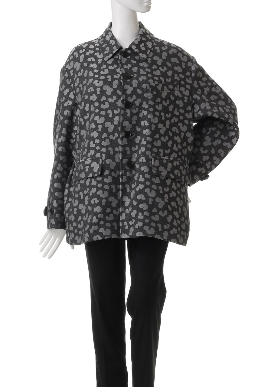 CLANE(クラネ)｜LINEN LEOPARD JACKET/ジャケット/BLACK の通販